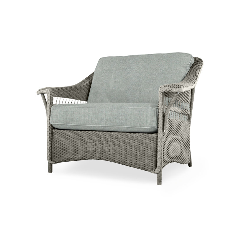 Nantucket Outdoor Lounge Chair, Raindrop Almond, Pewter