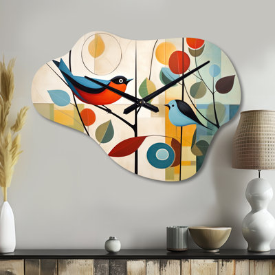Horloge murale en métal vert Mid Century Mod Nature III - Mid-Century