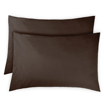 Southshore Fine Linens Vilano Springs 2-Piece Pillowcase Set in Chocolate Brown, 110 GSM Double-Brushed Microfiber with Envelope Closure, Wrinkle-Resistant and Machine Washable, 2 Pillowcases, King / California King