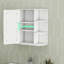 Miroir de salle de bain mural à fixation murale - intérieur spacieux, tablettes réglables, finition blanche avec porte 6 tablettes ouvertes, 3 réglables,