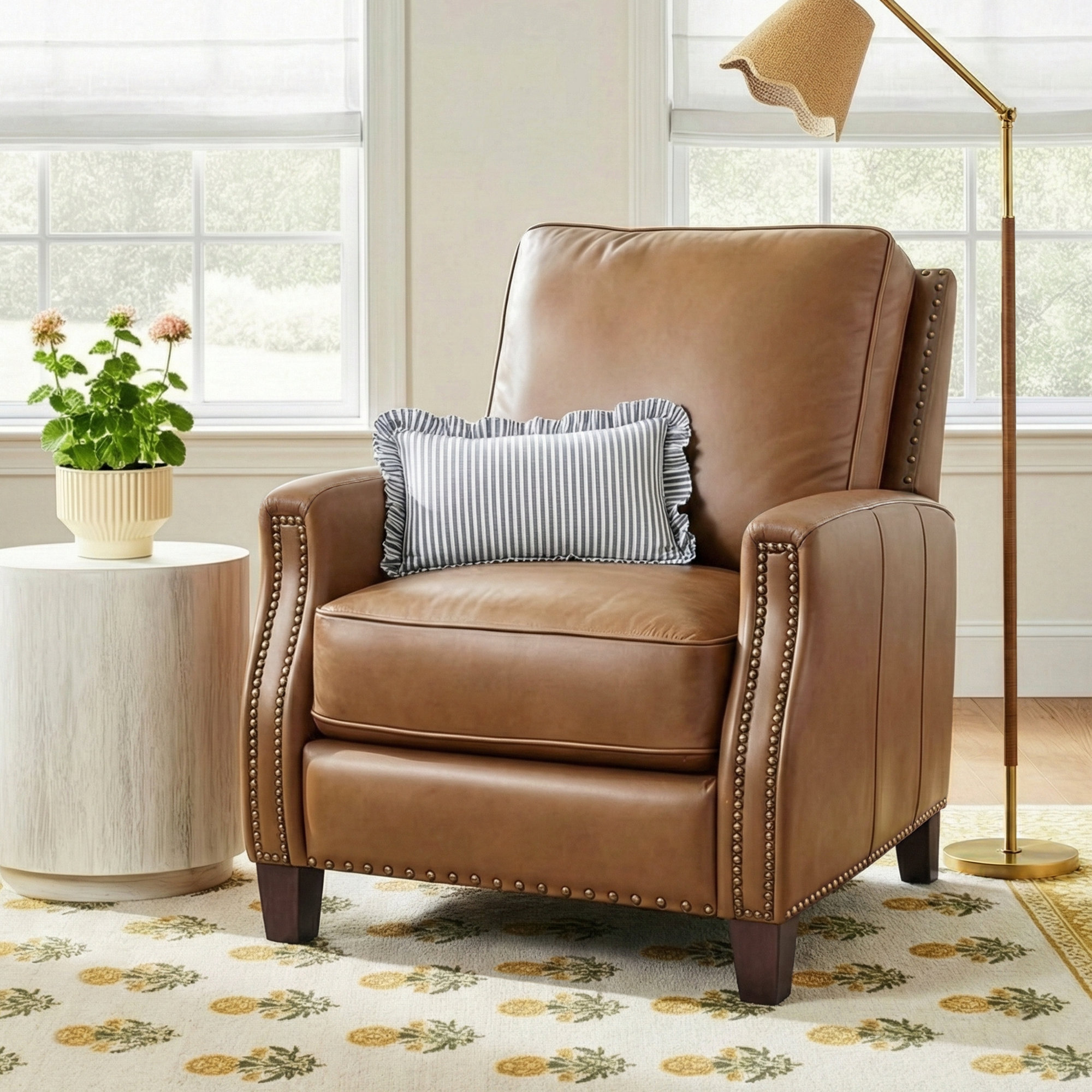 Llewellyn 31" Wide Leather Manual Standard Recliner, Shoreham Ponytail