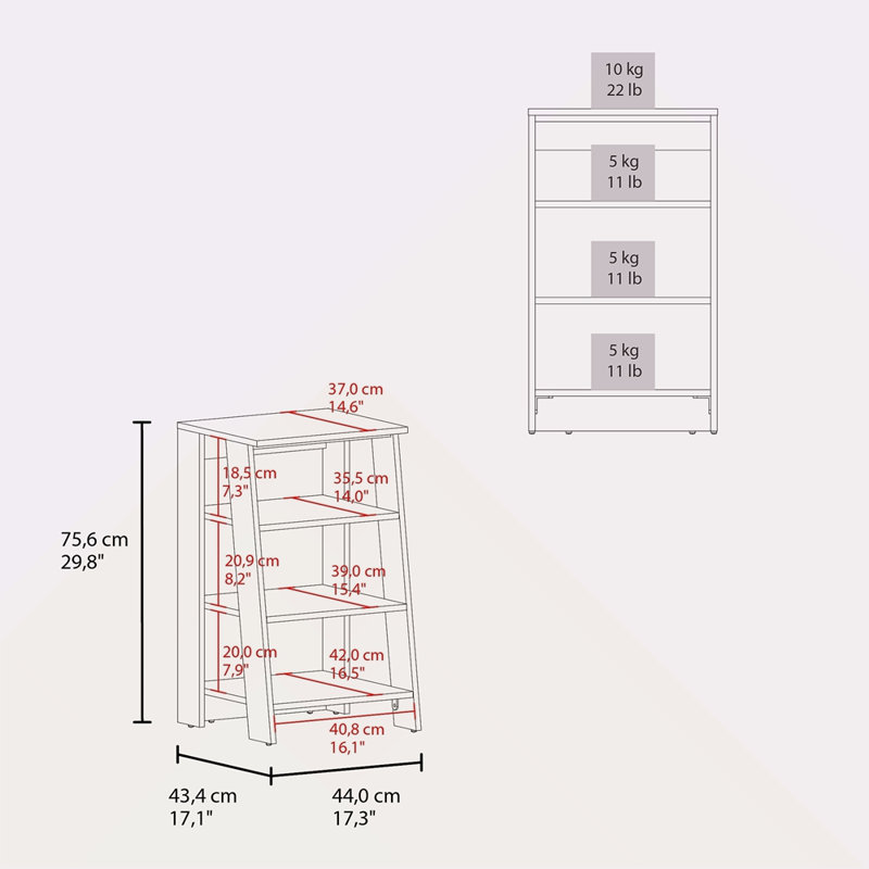 Armoire à linge H 29,7 po, quatre tablettes, vertical