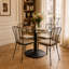 Table de salle à manger moderne en verre trempé à piédestal rond de 30 po de hauteur-1482586609