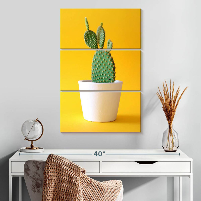 Potted Prickly Pear Cactus, 32" H x 20" W