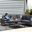 Lyndhurst Outdoor Fabric Corner Group - Grey-36514815