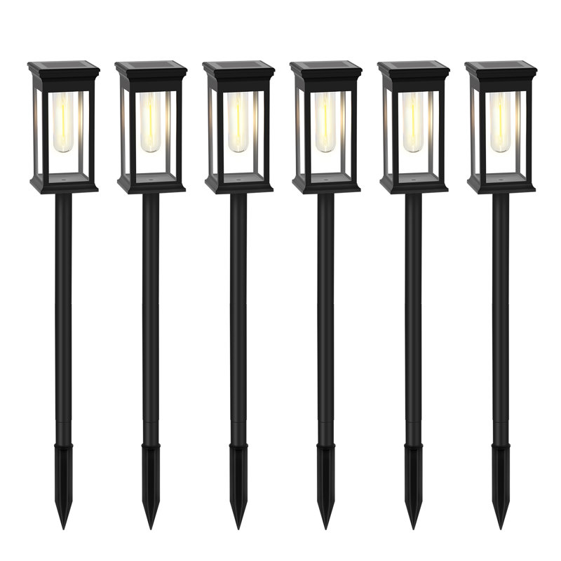 Matte Black Solar Powered Integrated LED Pathway Light Kit