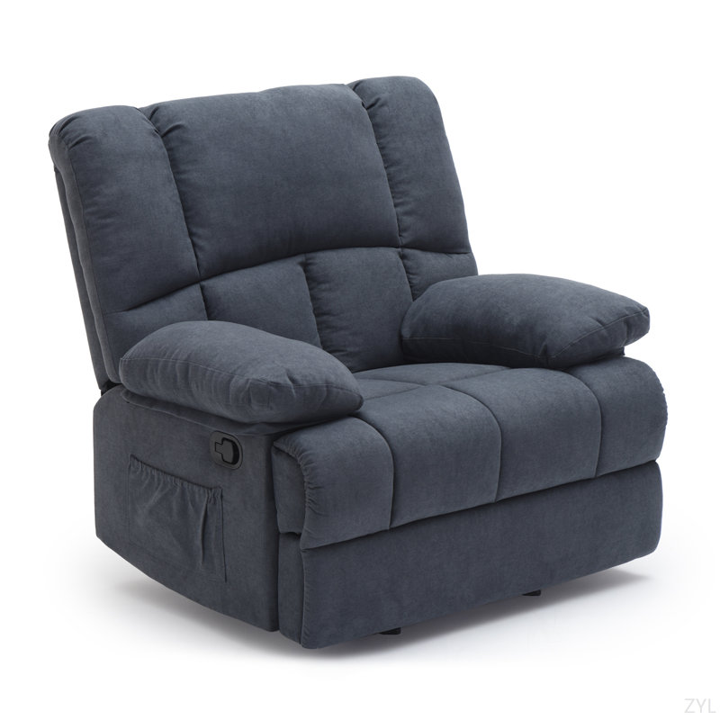 Oversized Rocking Rocker Recliner Chair For Living Room Adults, Dark Gray