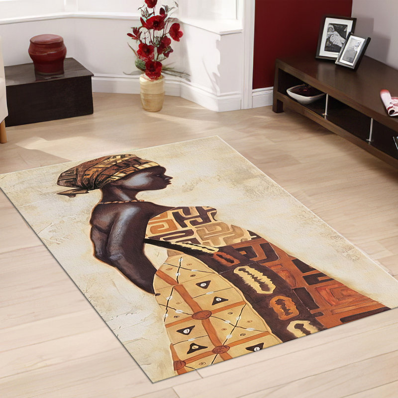 Soft Printed Goblen Fabric Rug with Dramatic Bloom Design in Soft Hues Offering an Elegant Touch for Any Interior Space