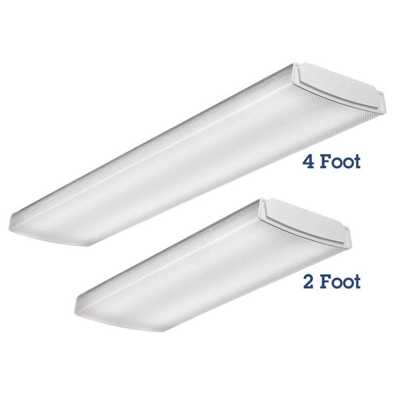 Sleek 4ft White Steel LED Wraparound Light with Acrylic Diffuser