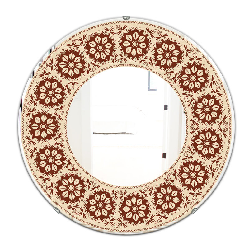 Miroir mural bohème et éclectique, H 23,6 po x l 23,6 po