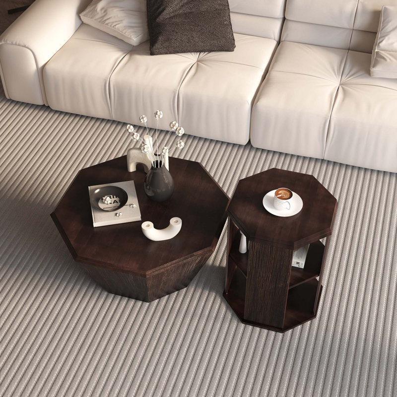 Set Of 2 Coffee Table Set, Walnut