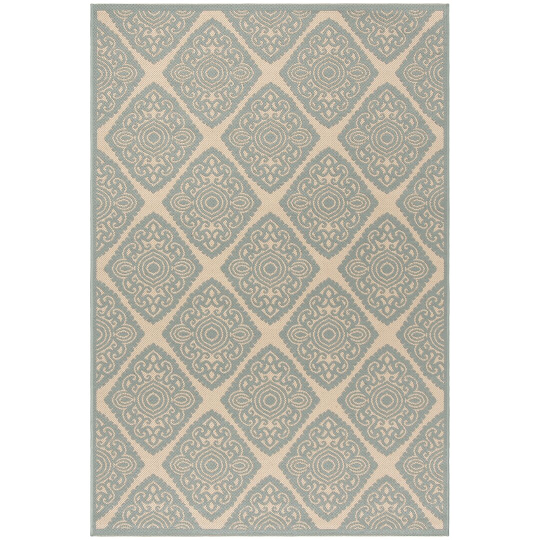 Teppich Hardrian in Creme/Aquamarin