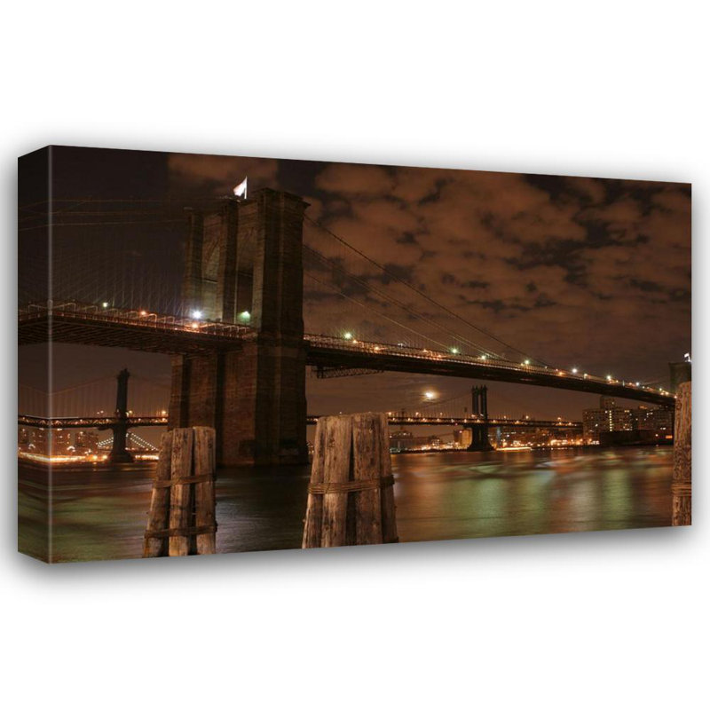 Pont de Brooklyn à New York, H 12 po x l 18 po