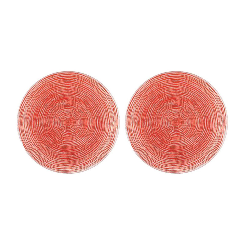 Service de vaisselle en verre rond de 7,75 po (ensemble de 2), Rouge