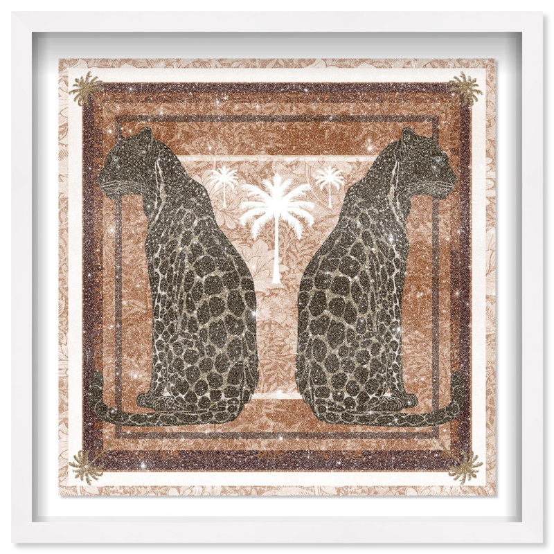 Casablanca Leopardo Print Glam Jungle by Oliver Gal, Black Frame, 12 x 12, 13.5" H x 13.5" W, Black