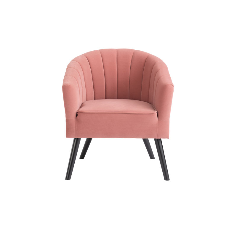 Thaddeus Velvet Barrel Chair, Pink