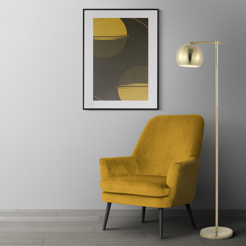Vlefta 58.5'' Brass Gold Task Floor Lamp