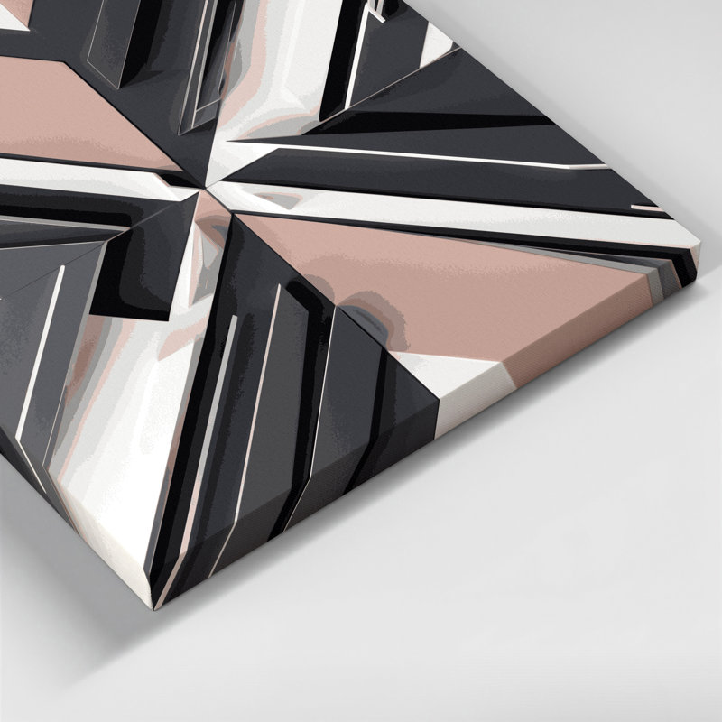 «Geometric Abstraction 99», art mural sur toile grise, H 8 po x l 10 po