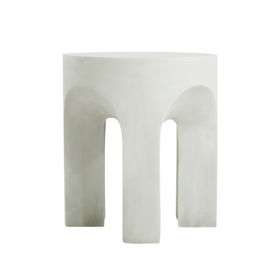 Outdoor MGO Round Top Side Table/End Table, Living Room Accent Table,Antique White