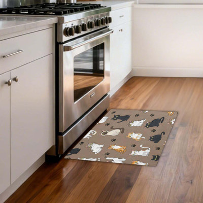 Area Rug 2X3 Ft For Living Room Bedroom Cats Paw Prints Non Slip Kitchen Mats For Floor Absorbent Washable Carpet Runner Rug
