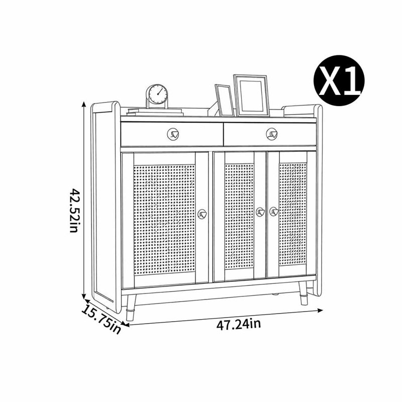 Japanese style home storage shoe cabinet, Burlywood