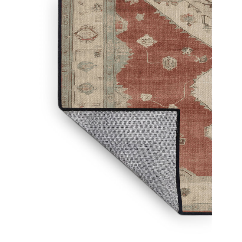 Tapis brun lavable à la machine, Rond 5 pi