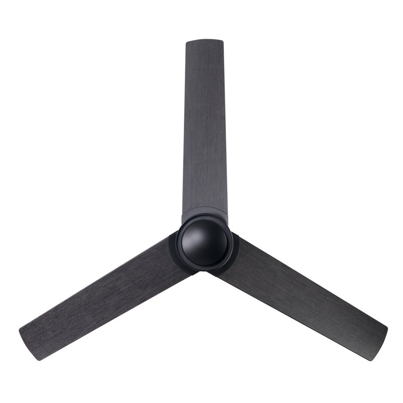 Ambit Flush Mount Ceiling Fan, Matte Black, Ebony, Wall Control