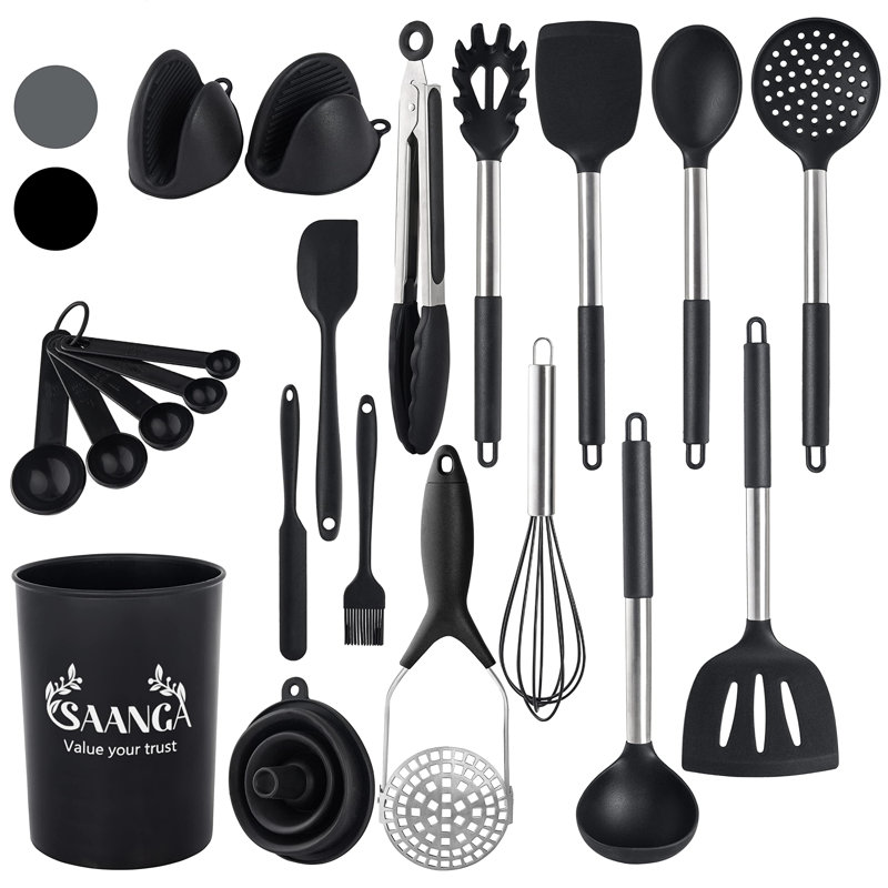 Belfry Kitchen Oriole 21 Utensil Set, Black