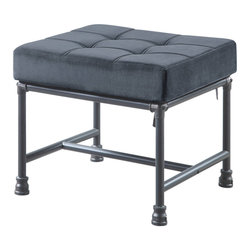 Grey And Sandy Grey Rectangle Ottoman