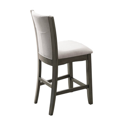 2Pc Contemporary Counter Height Dining Chair Gray Upholstered Seat And Back Wooden Dining Room Wooden Furniture -  Red Barrel StudioÂ®, 2EE0F0250E1D4F56A263B9B6796BE323