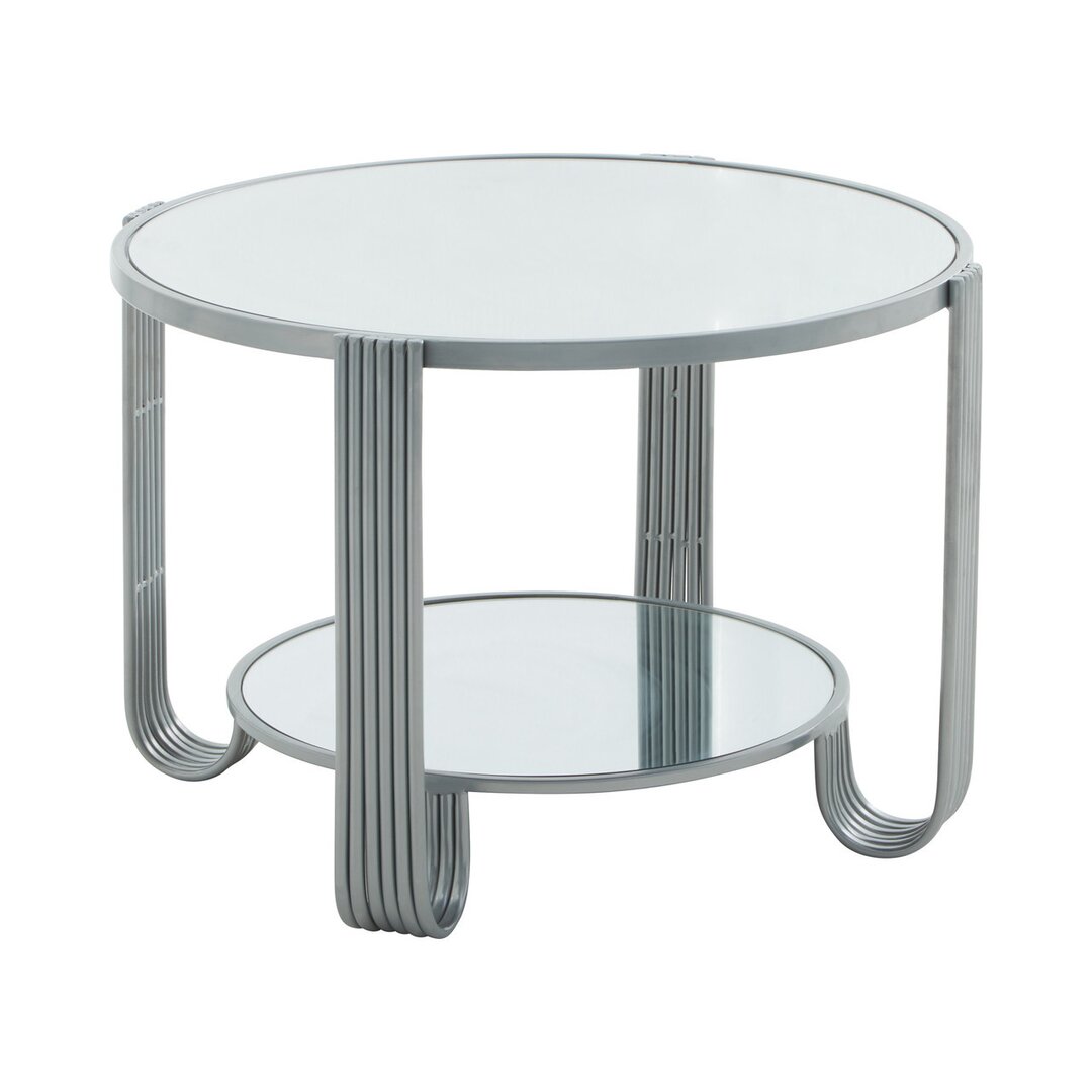 Modern Design Round Mirrored Top Frame Table, Versatile Bedside Table, Easily Maintained Small Table