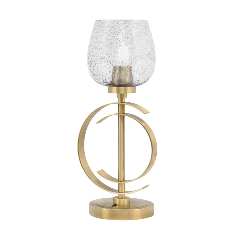 Lampe de table Waldene, Laiton, Noir / transparent
