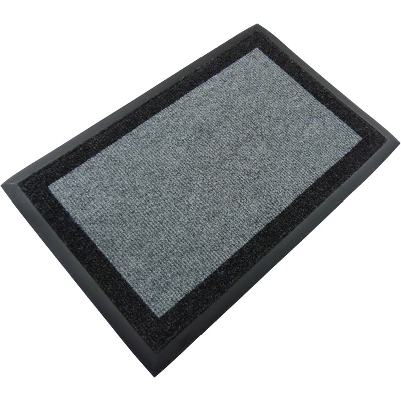 Tapis d'extérieur antidérapant Asai, Gris, Paillasson à bordure, l 36 po x L 60 po