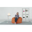 Fauteuil à billes - fauteuil repose-pieds rond rembourré de mousse déchiquetée - Fauteuil à billes rembourré de mousse à mémoire de forme ultra douce avec housse en microsuède - Mobilier et accessoires rembourrés de mousse pour chambre de résid-36568859-86447330
