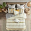 Housse de couette en coton double / grand format au design moderne 3 pièces avec gris et jaune-118758517