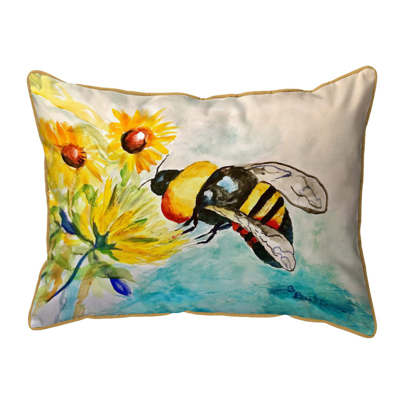 Coussin intérieur / extérieur Bee & Flower, H 11 po x l 14 po