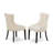 3-Pc Dining Table Set Consists of a Kitchen Table and 2 Light Beige Linen Fabric Upholstered Chairs with Button Tufted Back - Black Finish-617438912