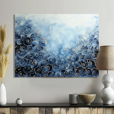 «Abstract Oceanic Spiral Profondeur II», impression d'art mural en métal moderne, spirales abstraites