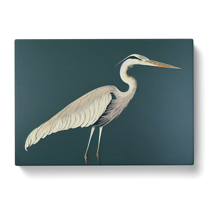 Divine Heron Bird - Wrapped Canvas, 35cm H x 50cm W x 3cm D
