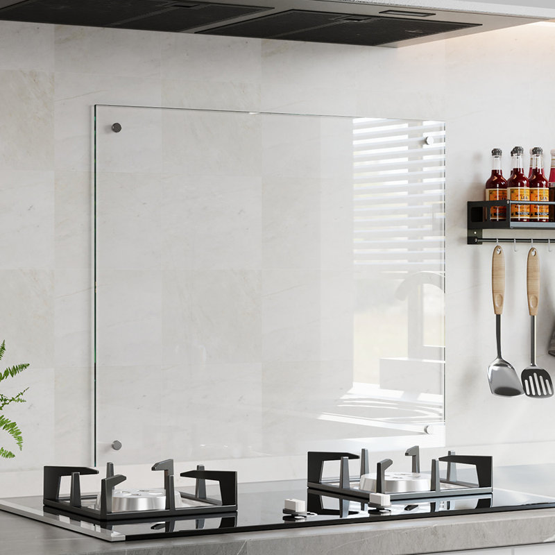 Pre-Drilled Tempered Glass Splashback for Cookers