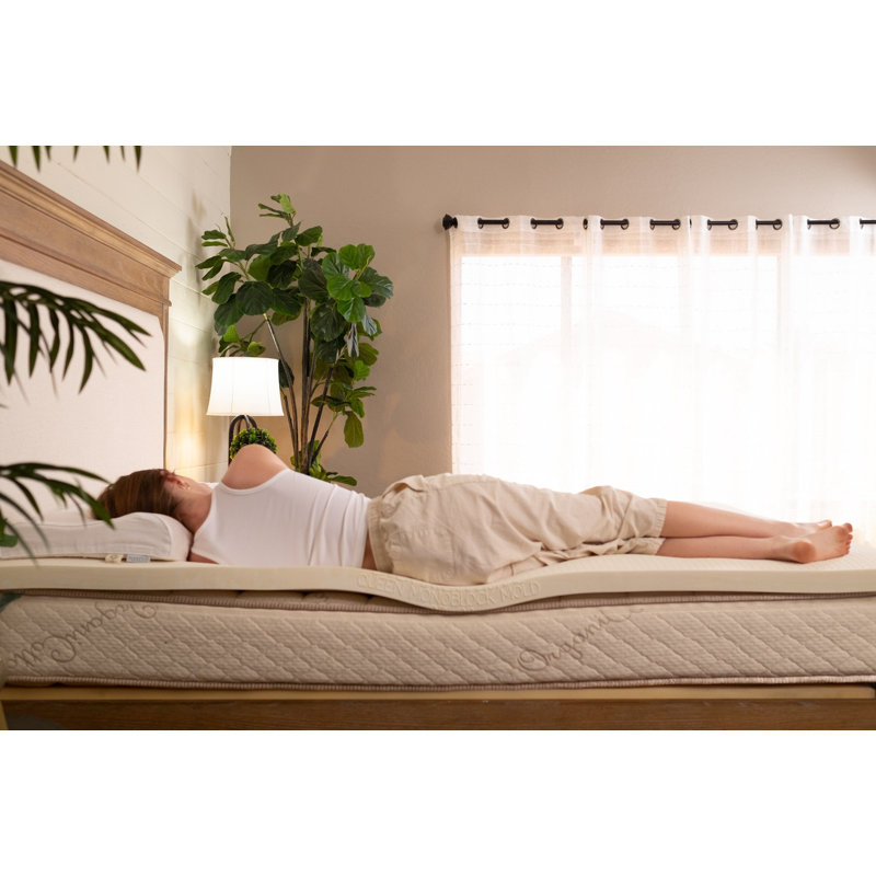 Surmatelas en latex naturel de qualité supérieure de 1 pouce certifié GOLS, surmatelas de taille moyenne à fermeté moyenne et respirant pour soulager la pression