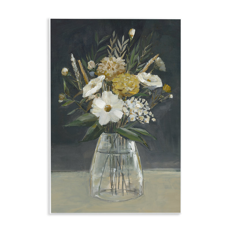 "Earthy Blooms Still Life", art mural sur bois par Hannah Dawson, H 15 po x l 10 po