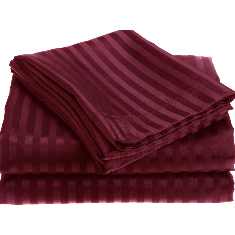 Microfiber Striped Sheet Set, Full/Double, Navy