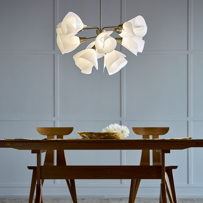 Mobius 12 - Light Sputnik Modern Linear Chandelier, Natural Iron