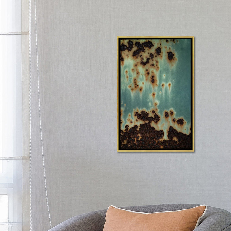 «Descent I», reproduction d'art sur toile encadrée, 26" x 18", Toile avec cadre, Gold