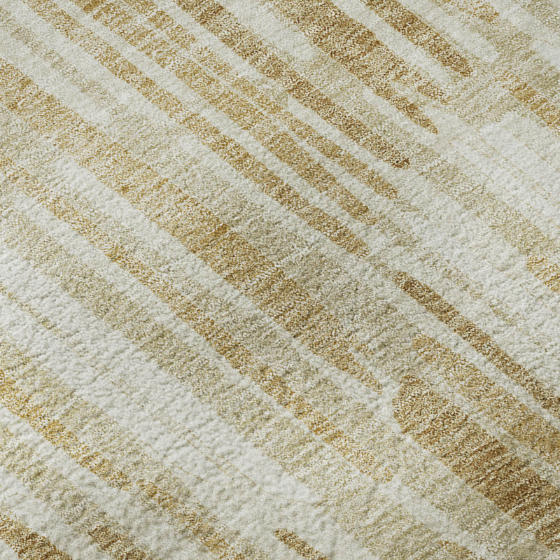 Premium Machine Washable Tweedy Gold Rug, Rectangle 8' x 10'