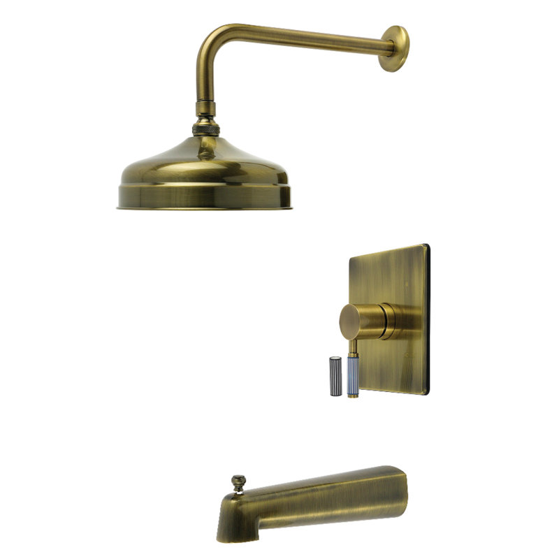 Kingston Brass Verona Single-Handle Pressure Balanced Tub and Shower Faucet, Antique Brass