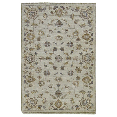 Daugherty Hand Knotted 3x5 Ivory Rug