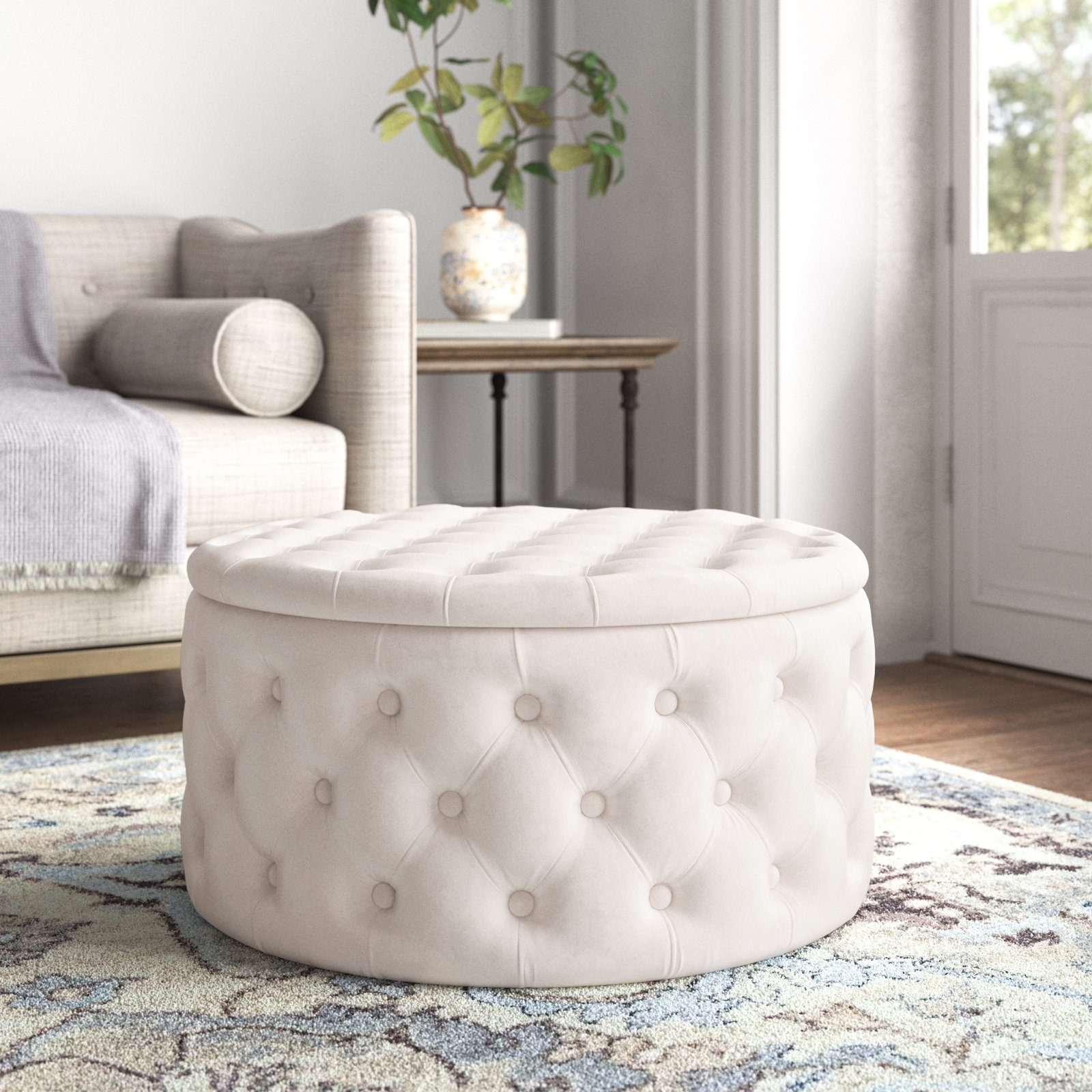 Kelly Clarkson Home Beulah Velvet Ottoman & Reviews | Wayfair