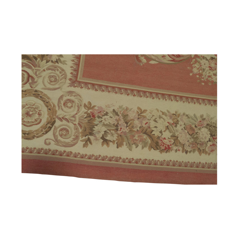 Hand-Knotted High-Quality Rust and Beige Area Rug